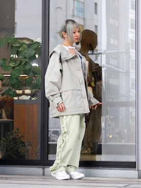 「Firsthand（ファーストハンド）のアイテム（スウェットパンツ）」を使った、Firsthandさん（レディース・156cm）の冬コーディネート