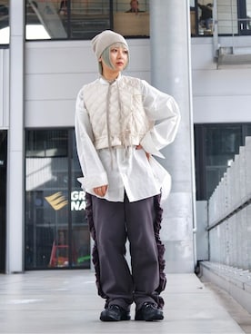 「Firsthand（ファーストハンド）のアイテム（スウェットパンツ）」を使った、Firsthandさん（レディース・156cm）の冬コーディネート