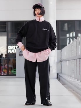「Firsthand（ファーストハンド）のアイテム（スウェット）」を使った、Firsthandさん（レディース・164cm）の冬コーディネート