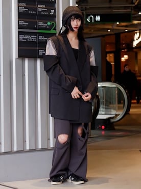 「Firsthand（ファーストハンド）のアイテム（スウェットパンツ）」を使った、Firsthandさん（レディース・164cm）の冬コーディネート