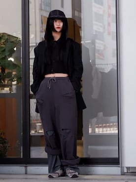 「Firsthand（ファーストハンド）のアイテム（スウェットパンツ）」を使った、Firsthandさん（レディース・164cm）の春コーディネート