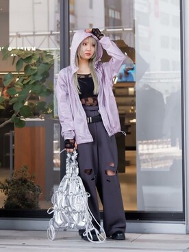 「Firsthand（ファーストハンド）のアイテム（スウェットパンツ）」を使った、Firsthandさん（レディース・156cm）の春コーディネート