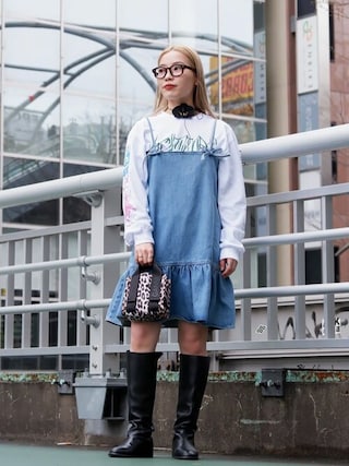 【Ganni】かわいい♪デニムミニドレス GANNI（ガニー）の「GANNI/ガニー TINT DENIM MINI DRESS