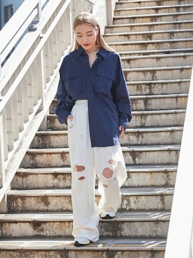 「Firsthand（ファーストハンド）のアイテム（スウェットパンツ）」を使った、Firsthandさん（レディース・159cm）の春コーディネート