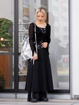 「アイテム（バックパック/リュック、シルバー系）」を使った、Firsthandさん（レディース・156cm）の春コーディネート