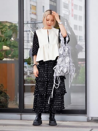 GANNI（ガニー）の「GANNI/ガニー PLEATED GEORGETTE FLOUNCE