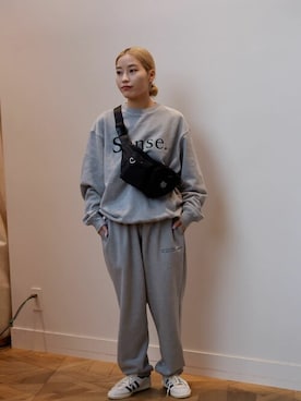 「Firsthand（ファーストハンド）のアイテム（スウェットパンツ）」を使った、Firsthandさん（レディース・159cm）の秋コーディネート
