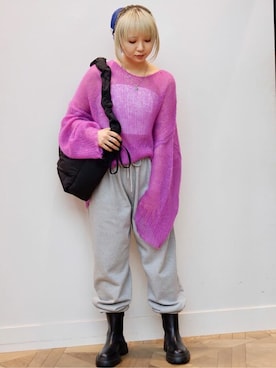 「Firsthand（ファーストハンド）のアイテム（スウェットパンツ）」を使った、Firsthandさん（レディース・156cm）の秋コーディネート