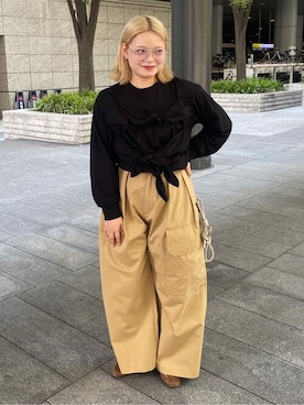 「アイテム（チノパンツ）」を使った、Firsthandさん（レディース・152cm）の夏コーディネート