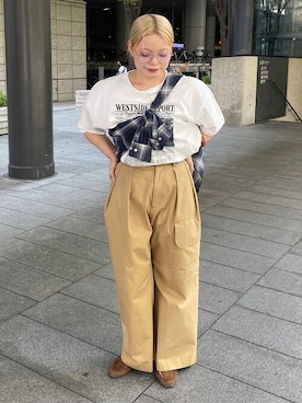「アイテム（チノパンツ）」を使った、Firsthandさん（レディース・152cm）の夏コーディネート