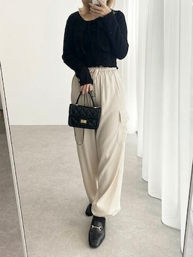 「モノトーンコーデ」｜「アイテム（アンサンブル）」を使った、mさん（レディース・152cm）の秋コーディネート