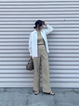 「ワイドパンツ 」｜「アイテム（バッグ）」を使った、nambaさん（レディース・160cm）の春コーディネート