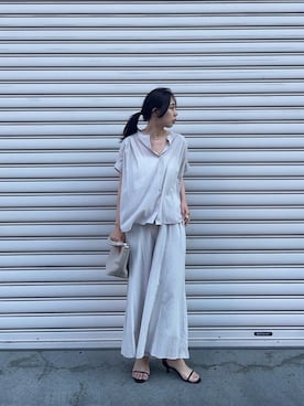 「ワイドパンツ 」｜「アイテム（バッグ）」を使った、nambaさん（レディース・160cm）の春コーディネート