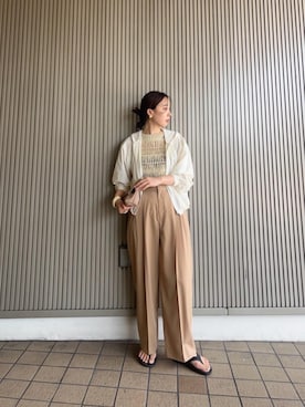 「アイテム（ブルゾン、ホワイト系）」を使った、nambaさん（レディース・160cm）の夏コーディネート