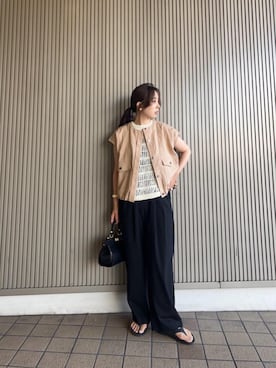 「アイテム（ノーカラージャケット）」を使った、nambaさん（レディース・160cm）の夏コーディネート