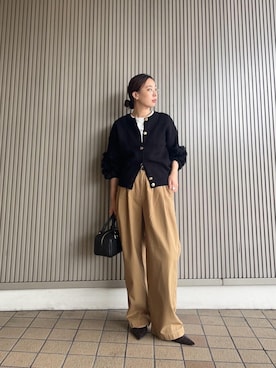 「アイテム（チノパンツ）」を使った、nambaさん（レディース・160cm）の秋コーディネート