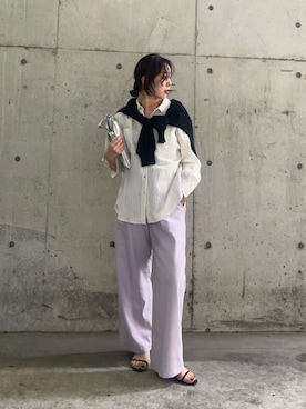 「le.coeur blanc（ルクールブラン）の2WAYニットタンク（ニット/セーター、ゴールド系）」を使った、nambaさん（レディース・160cm）の春コーディネート