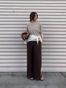 「le.coeur blanc（ルクールブラン）のアイテム」を使った、nambaさん（レディース・160cm）の春コーディネート