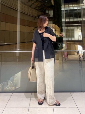 「le.coeur blanc（ルクールブラン）のアイテム（その他パンツ）」を使った、nambaさん（レディース・160cm）の秋コーディネート
