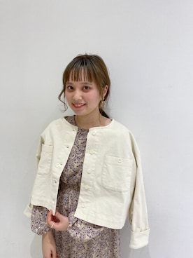 「flower」｜「アイテム（ノーカラージャケット）」を使った、flowerさん（レディース・160cm）の冬コーディネート