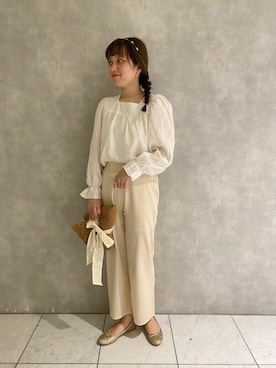 「flower」｜「アイテム（帽子）」を使った、flowerさん（レディース・160cm）の春コーディネート