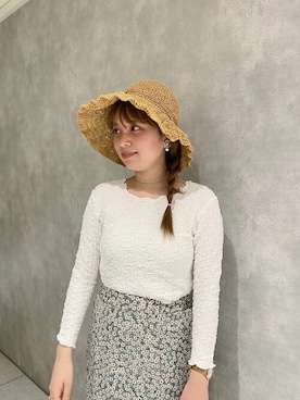 「flower」｜「アイテム（帽子）」を使った、flowerさん（レディース・160cm）の春コーディネート