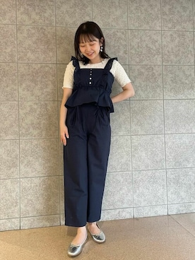 「マリン」｜「アイテム（スラックス）」を使った、flowerさん（レディース・158cm）の夏コーディネート