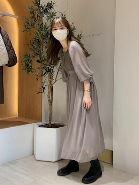「バルーン袖」｜「アイテム（ワンピース/ドレス）」を使った、flowerさん（レディース・160cm）の夏コーディネート