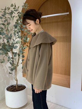 「flower（フラワー）のアイテム（ノーカラーコート）」を使った、flowerさん（レディース・161cm）の秋コーディネート