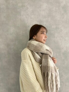 「flower（フラワー）のアイテム（マフラー）」を使った、flowerさん（レディース・166cm）の秋コーディネート