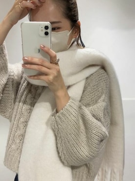 「flower（フラワー）のアイテム（マフラー）」を使った、flowerさん（レディース・160cm）の冬コーディネート