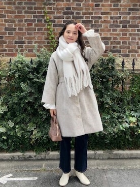 「flower（フラワー）のアイテム（マフラー）」を使った、flowerさん（レディース・160cm）の冬コーディネート