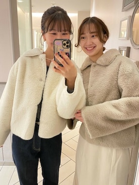 「flower（フラワー）のアイテム（ブルゾン）」を使った、flowerさん（レディース・156cm）の冬コーディネート