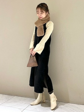 「flower（フラワー）のアイテム（マフラー）」を使った、flowerさん（レディース・156cm）の冬コーディネート