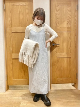 「flower（フラワー）のアイテム（マフラー）」を使った、flowerさん（レディース・152cm）の冬コーディネート