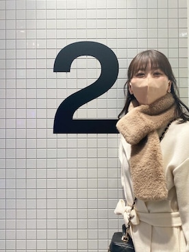 「flower（フラワー）のアイテム（マフラー）」を使った、flowerさん（レディース・156cm）の冬コーディネート