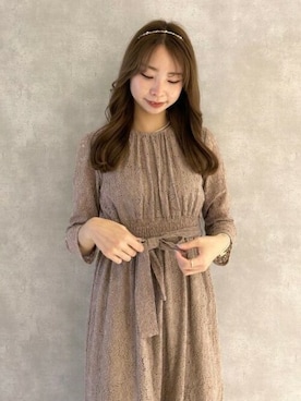 「アイテム（カチューシャ、ゴールド系）」を使った、flowerさん（レディース・166cm）の冬コーディネート