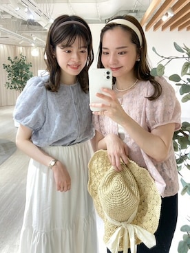 「アイテム（ハット）」を使った、flowerさん（レディース・161cm）の夏コーディネート