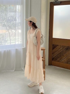 「flower（フラワー）のアイテム（キャップ）」を使った、flowerさん（レディース・160cm）の夏コーディネート