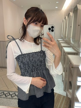 シャーリングチェックビスチェを使った人気ファッションコーディネート