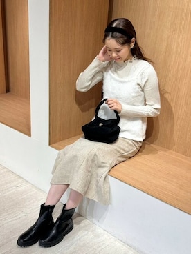「アイテム（ベスト）」を使った、flowerさん（レディース・164cm）の秋コーディネート