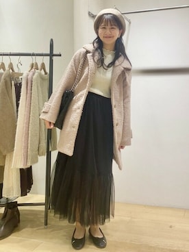 「バレエシューズ」｜「アイテム（ステンカラーコート）」を使った、flowerさん（レディース・156cm）の秋コーディネート