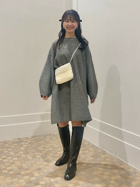 「ゆるニット」｜「アイテム（ワンピース/ドレス）」を使った、flowerさん（レディース・156cm）の秋コーディネート