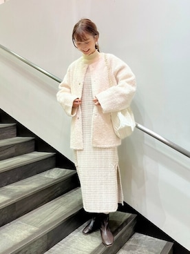 「キャミワンピ」｜「アイテム（ノーカラーコート）」を使った、flowerさん（レディース・154cm）の秋コーディネート