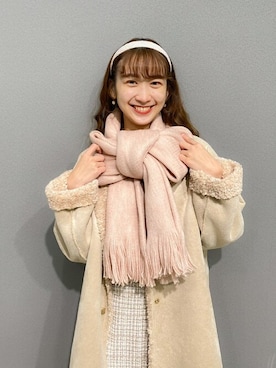 「flower（フラワー）のアイテム（マフラー）」を使った、flowerさん（レディース・154cm）の冬コーディネート