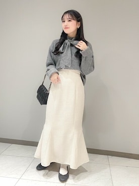 「アイテム（バレッタ/ヘアクリップ）」を使った、flowerさん（レディース・154cm）の冬コーディネート
