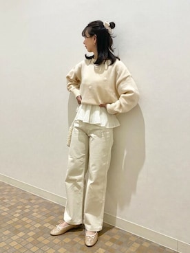 「刺繍」｜「アイテム（キャミソール）」を使った、flowerさん（レディース・156cm）の春コーディネート
