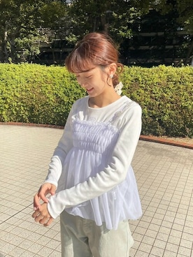 「大人ガーリー」｜「アイテム（キャミソール）」を使った、flowerさん（レディース・154cm）の春コーディネート