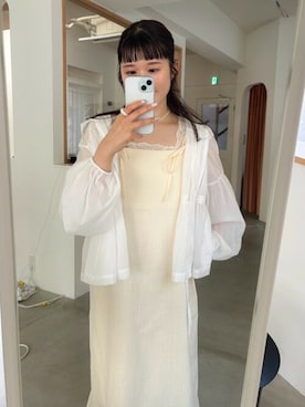 「大人ガーリー」｜「アイテム（ナイロンジャケット）」を使った、flowerさん（レディース・157cm）の春コーディネート