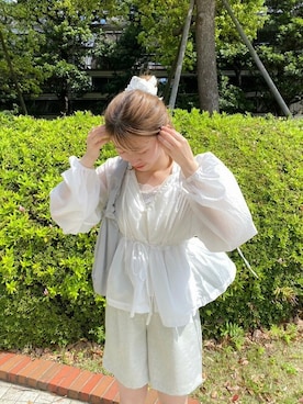 「バッグ」｜「アイテム（ナイロンジャケット）」を使った、flowerさん（レディース・158cm）の春コーディネート
